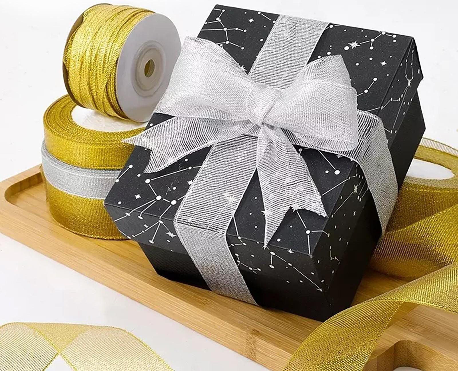 Набор парчовых лент, 5 шт, размер лент: 6/10/20/40/50 мм, 23 ± 1 м, цвет золотой