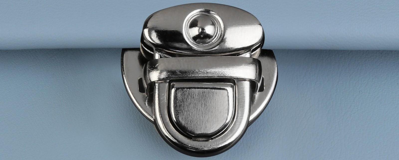 Застёжка для сумки, 2,5 × 2,5 см, цвет серебряный