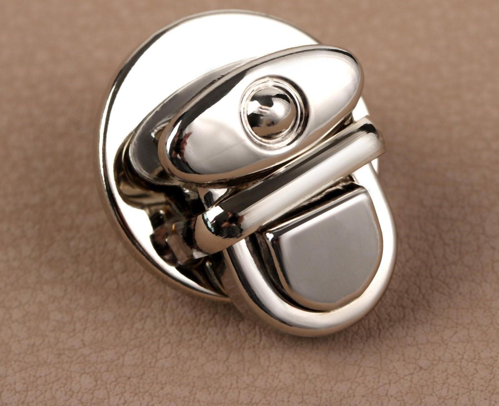 Застёжка для сумки, 2,5 × 2,5 см, цвет серебряный