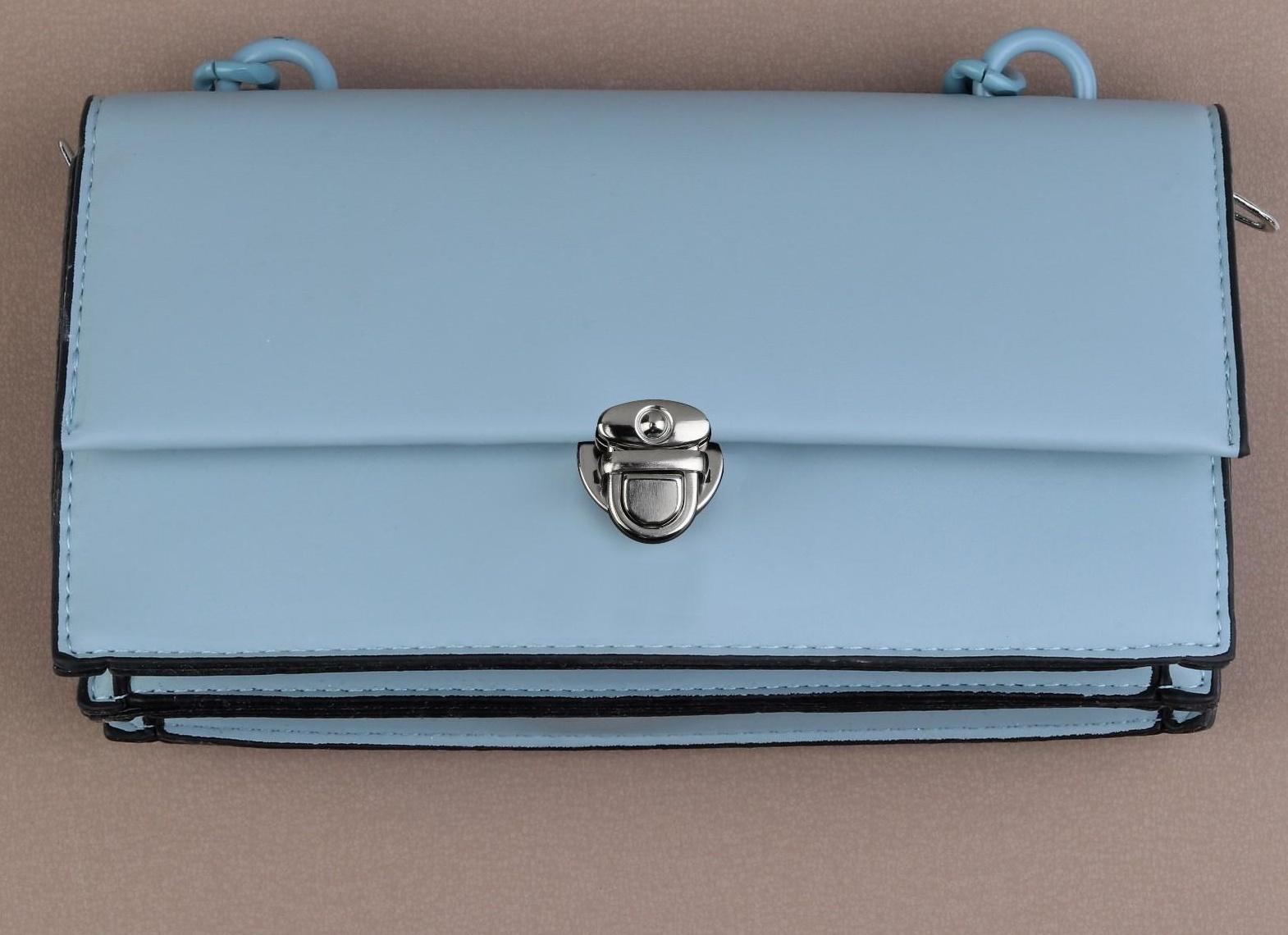 Застёжка для сумки, 2,5 × 2,5 см, цвет серебряный