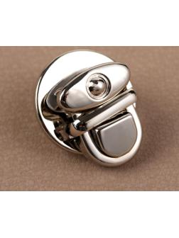 Застёжка для сумки, 2,5 × 2,5 см, цвет серебряный