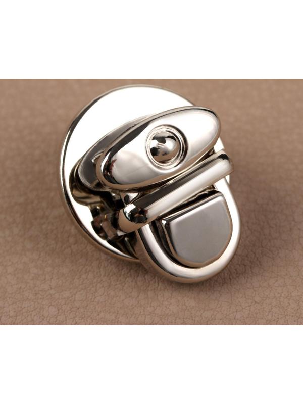 Застёжка для сумки, 2,5 × 2,5 см, цвет серебряный