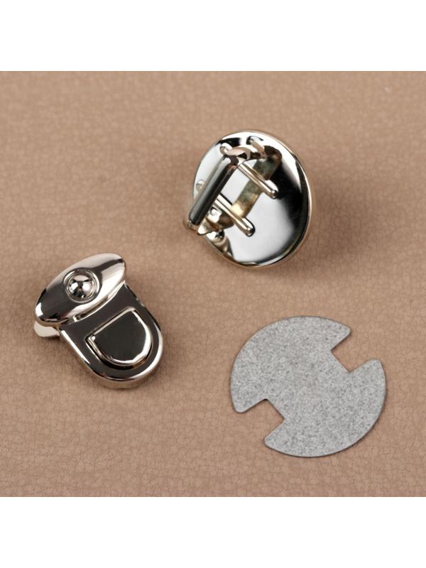 Застёжка для сумки, 2,5 × 2,5 см, цвет серебряный