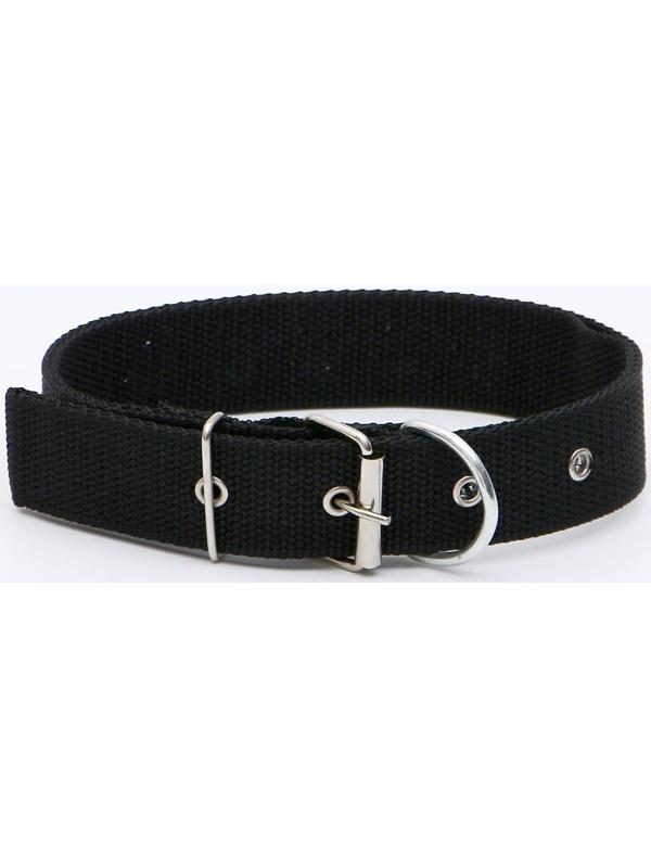 Ошейник клепаный, 48,5 х 3 см, ОШ 31-40 см, полиэстер, чёрный