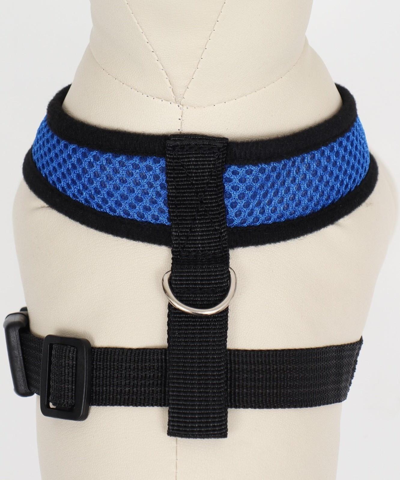 Шлейка мягкая из неопрена, размер S, ОШ 24 см, ОГ 24-34 см, синяя