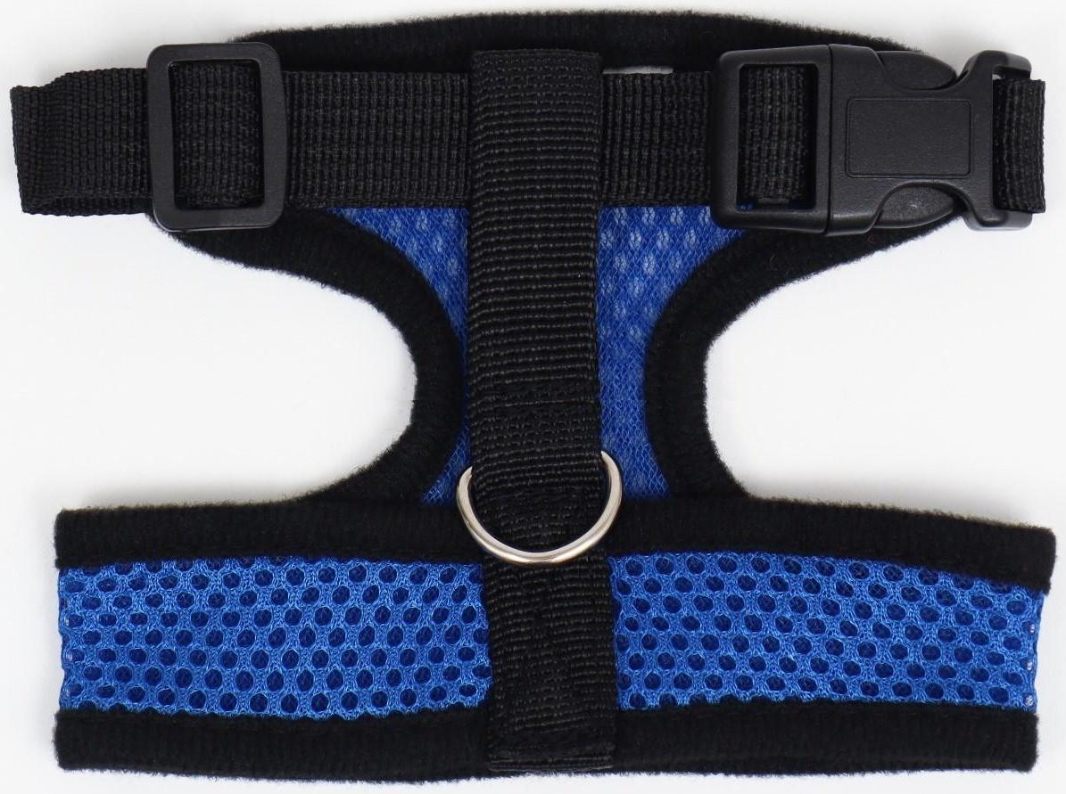 Шлейка мягкая из неопрена, размер S, ОШ 24 см, ОГ 24-34 см, синяя