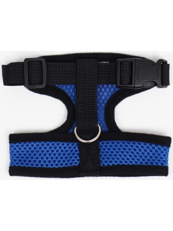 Шлейка мягкая из неопрена, размер S, ОШ 24 см, ОГ 24-34 см, синяя