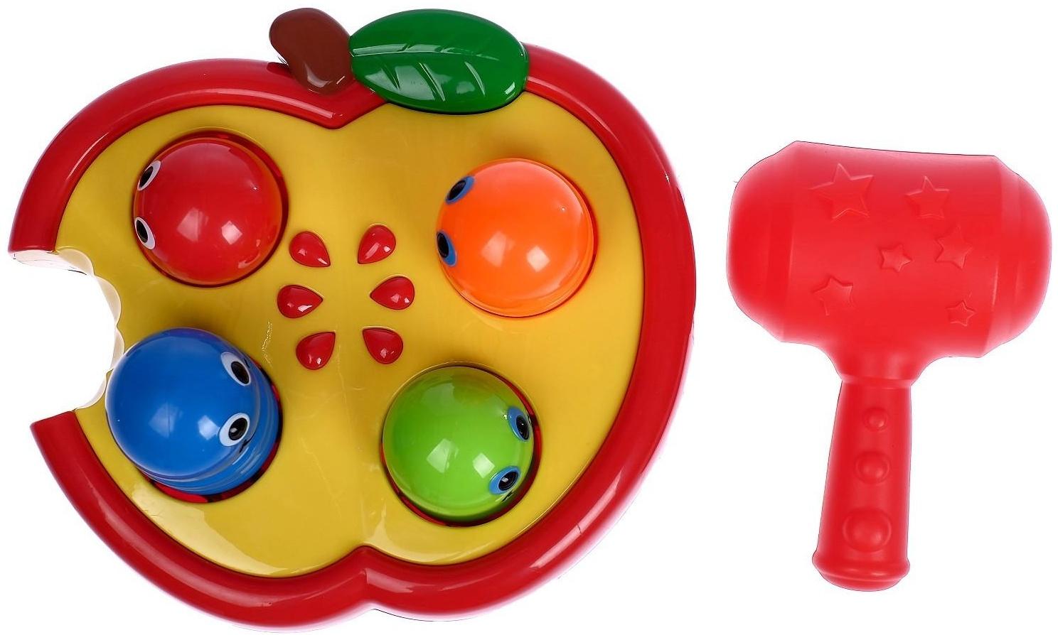 Развивающая игрушка «Стучалка Червячки» с молотком