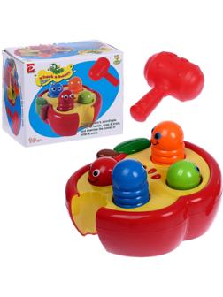Развивающая игрушка «Стучалка Червячки» с молотком