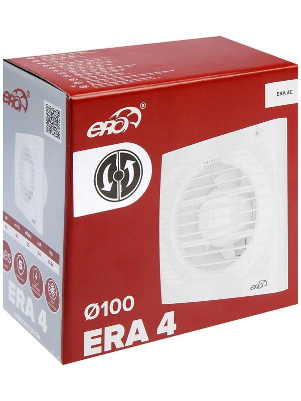 Вентилятор вытяжной ERA 4С, 150х150 мм, d=100 мм, 220‒240 В, с обратным клапаном