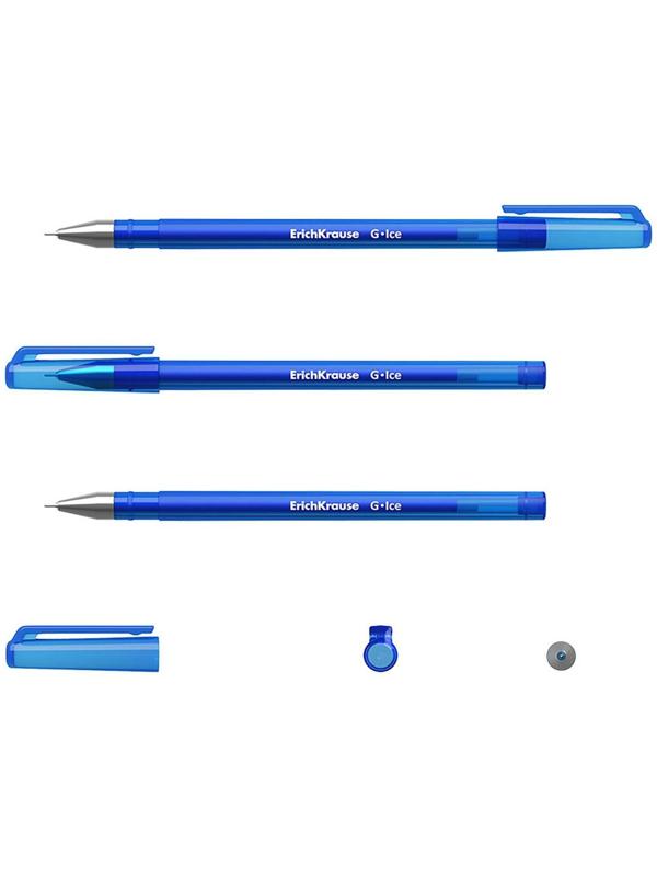 Ручка гелевая ErichKrause G-Ice, чернила синие, узел 0.5 мм, длина линии письма 500 метров