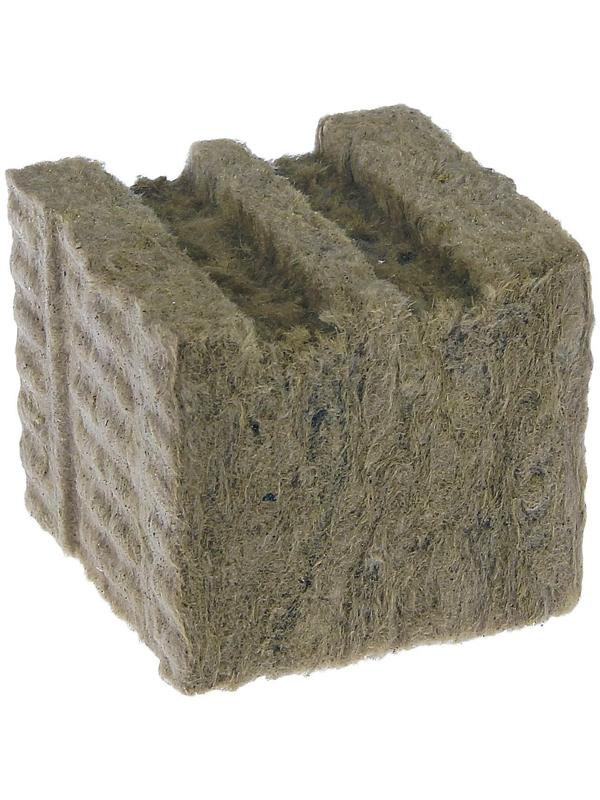 Субстрат минераловатный в кубике, 7.5 × 7.5 × 6.5 см, отверстие 15 × 15 мм, «Эковер»