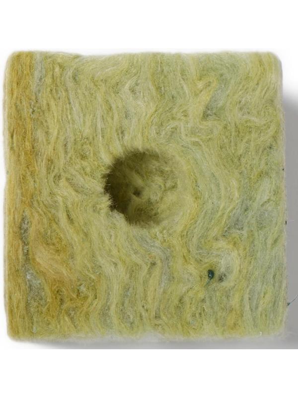 Субстрат минераловатный в кубике, 7.5 × 7.5 × 6.5 см, отверстие 15 × 15 мм, «Эковер»