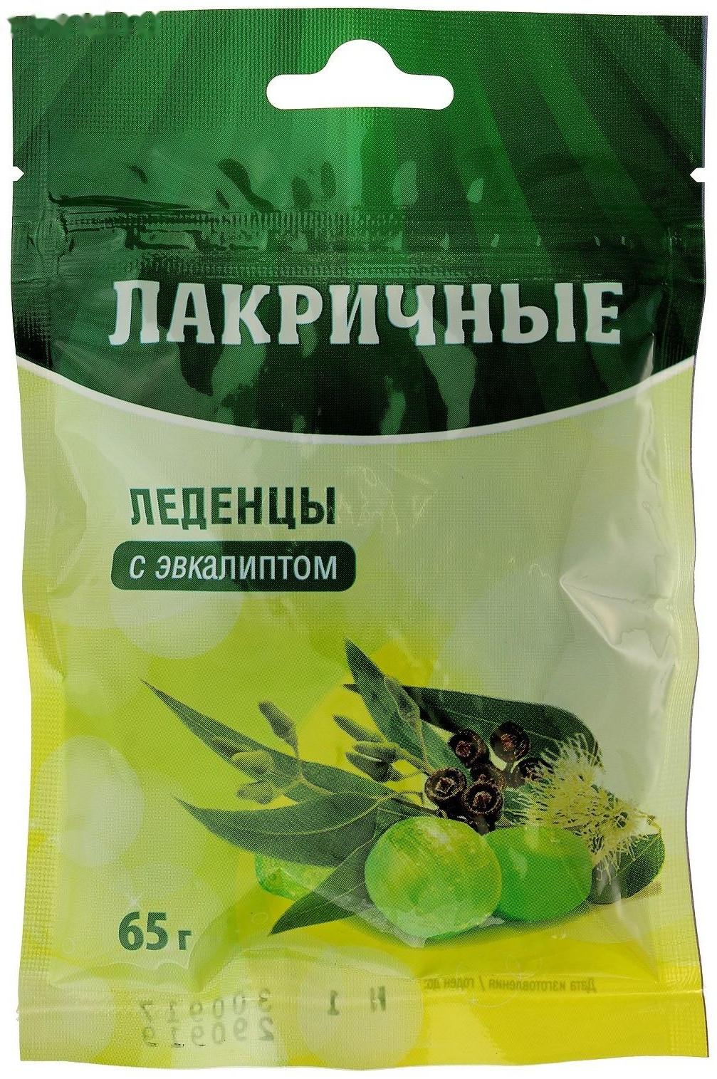 Леденцы лакричные «Эвкалипт» от кашля, 20 штук по 3,25 г