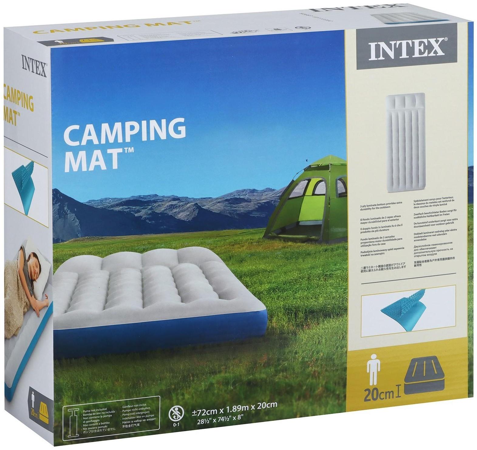 Матрас Camping, 189 х 72 х 20 см, 67998 INTEX