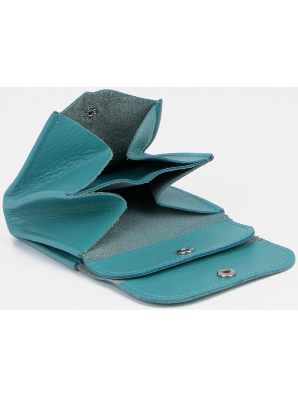 Монетница на кнопке, цвет бирюзовый