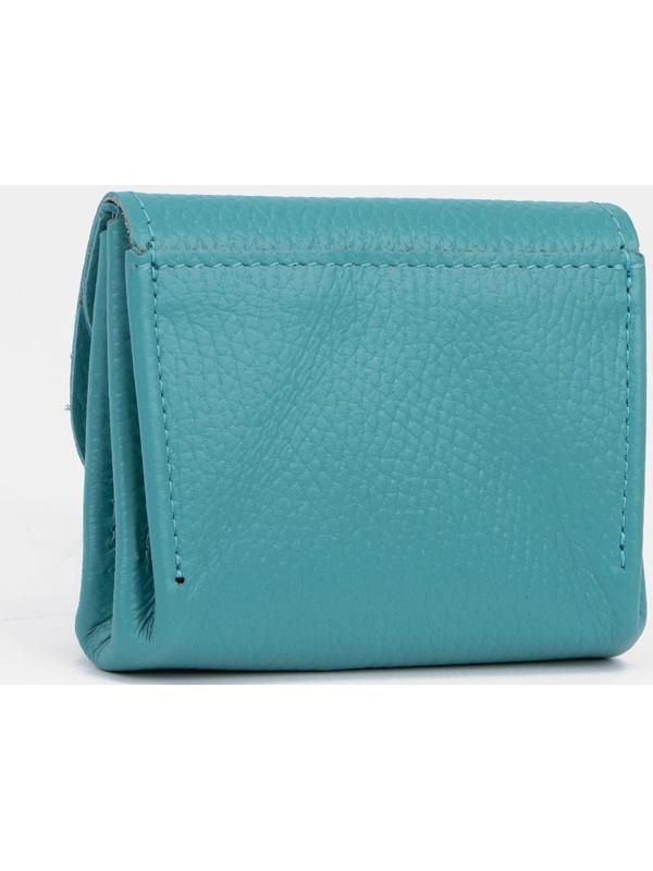 Монетница на кнопке, цвет бирюзовый