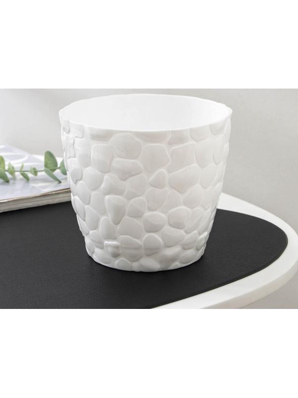 Горшок с поддоном «Камни», 1,4 л, цвет белый