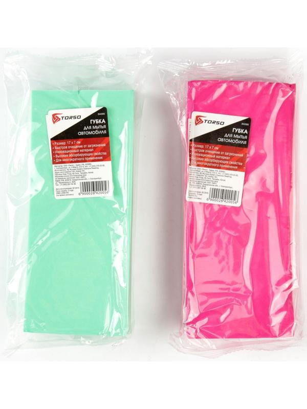Губка для мытья авто TORSO, 17×7 см, влаговпитывающая, микс