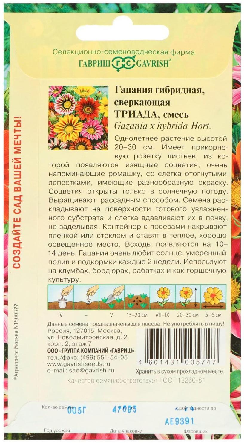 Семена цветов Гацания крупноцветковая 