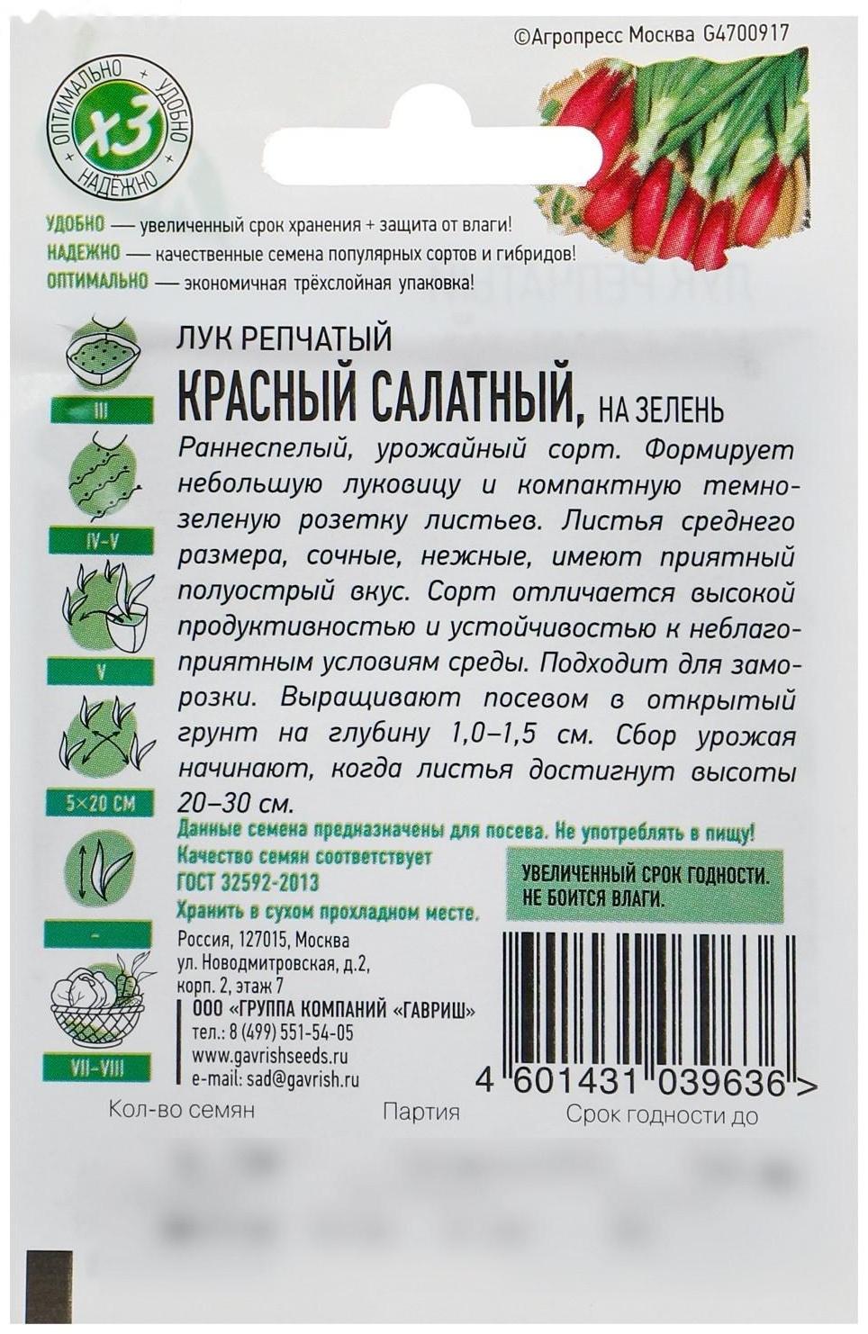 Семена Лук на зелень репчатый Красный салатный, 0,5 г  серия ХИТ х3