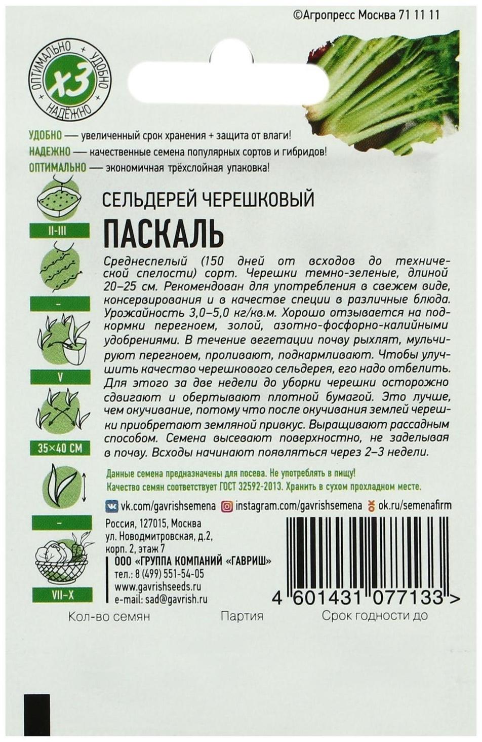 Семена Сельдерей 