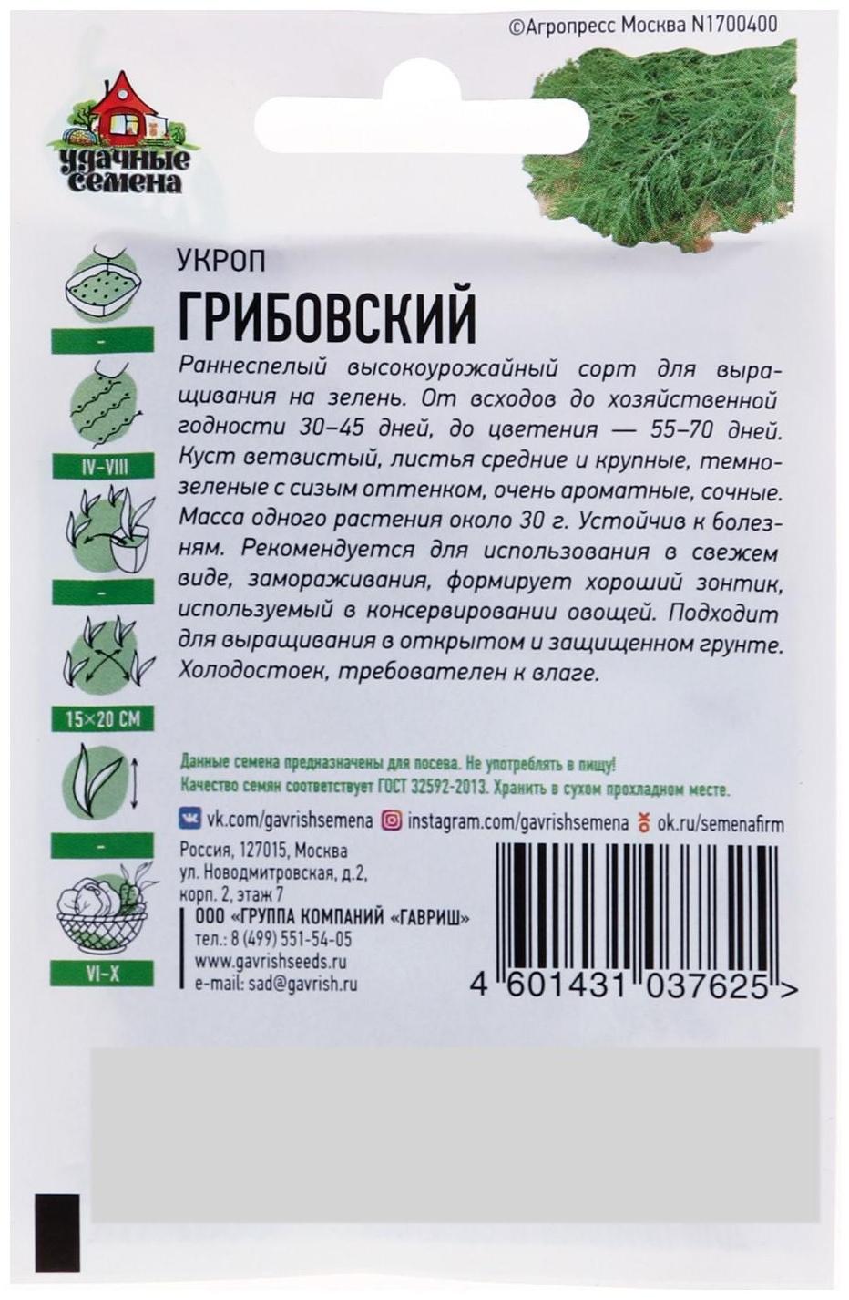 Семена Укроп 