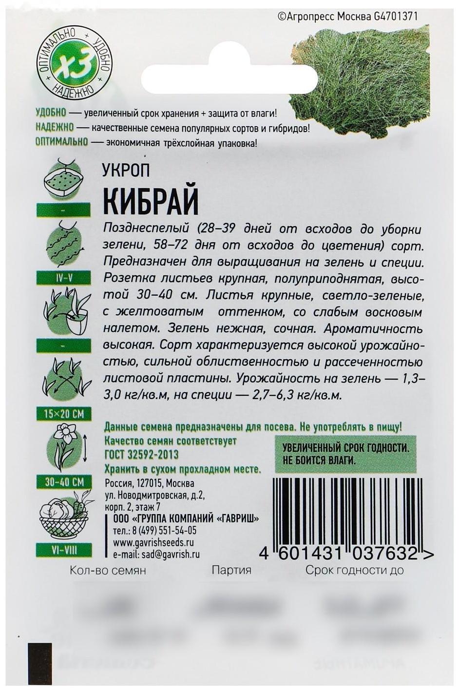 Семена Укроп 