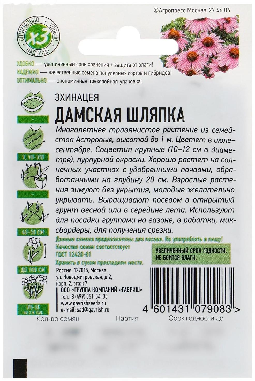 Семена цветов Эхинацея 