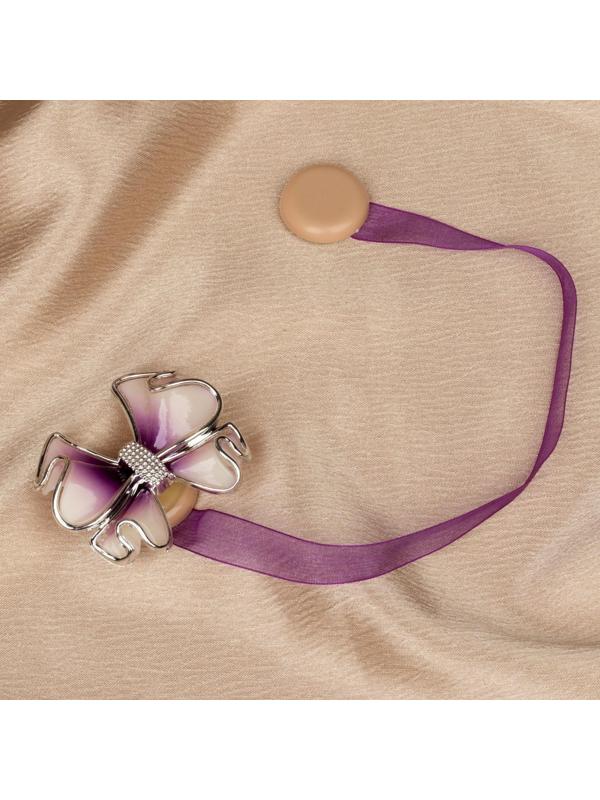Подхват для штор «Бант», 6 × 5 см, цвет сиреневый