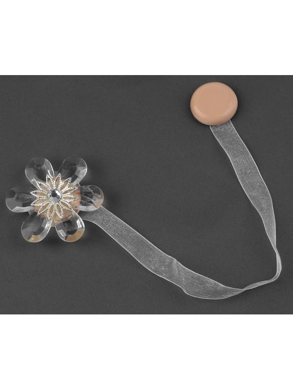 Подхват для штор «Цветок нежный», d = 5,5 см, цвет белый