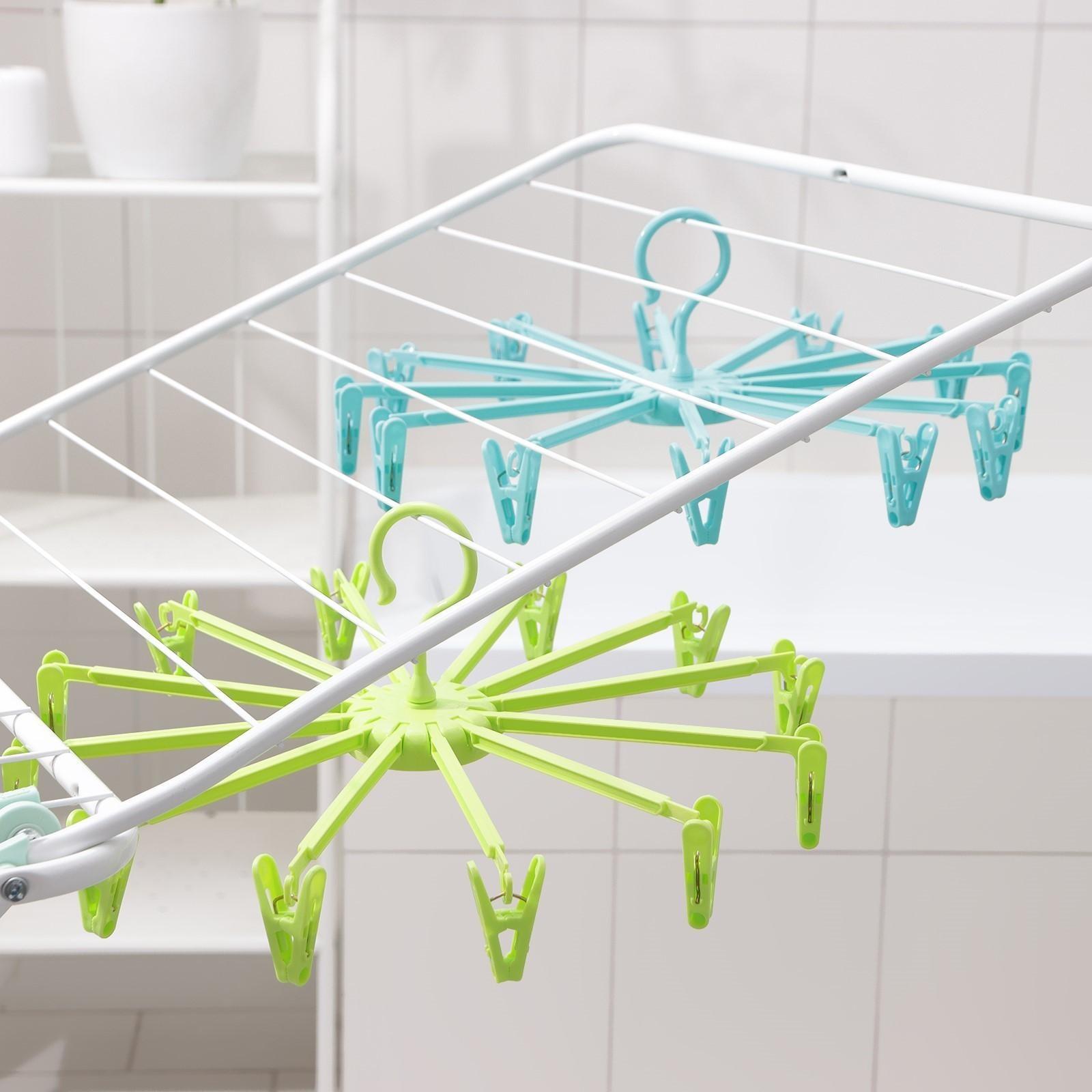 Сушилка для белья подвесная складная, 36×36 см, 12 прищепок, цвет МИКС