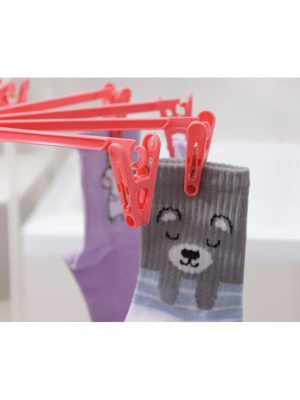 Сушилка для белья подвесная складная, 36×36 см, 12 прищепок, цвет МИКС