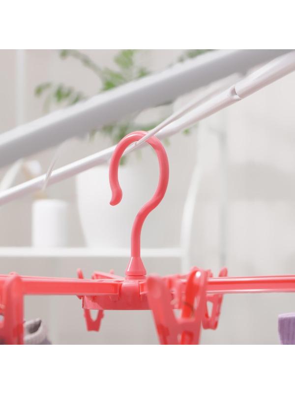 Сушилка для белья подвесная складная, 36×36 см, 12 прищепок, цвет МИКС