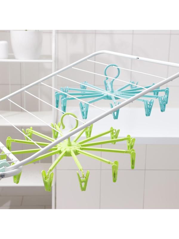 Сушилка для белья подвесная складная, 36×36 см, 12 прищепок, цвет МИКС