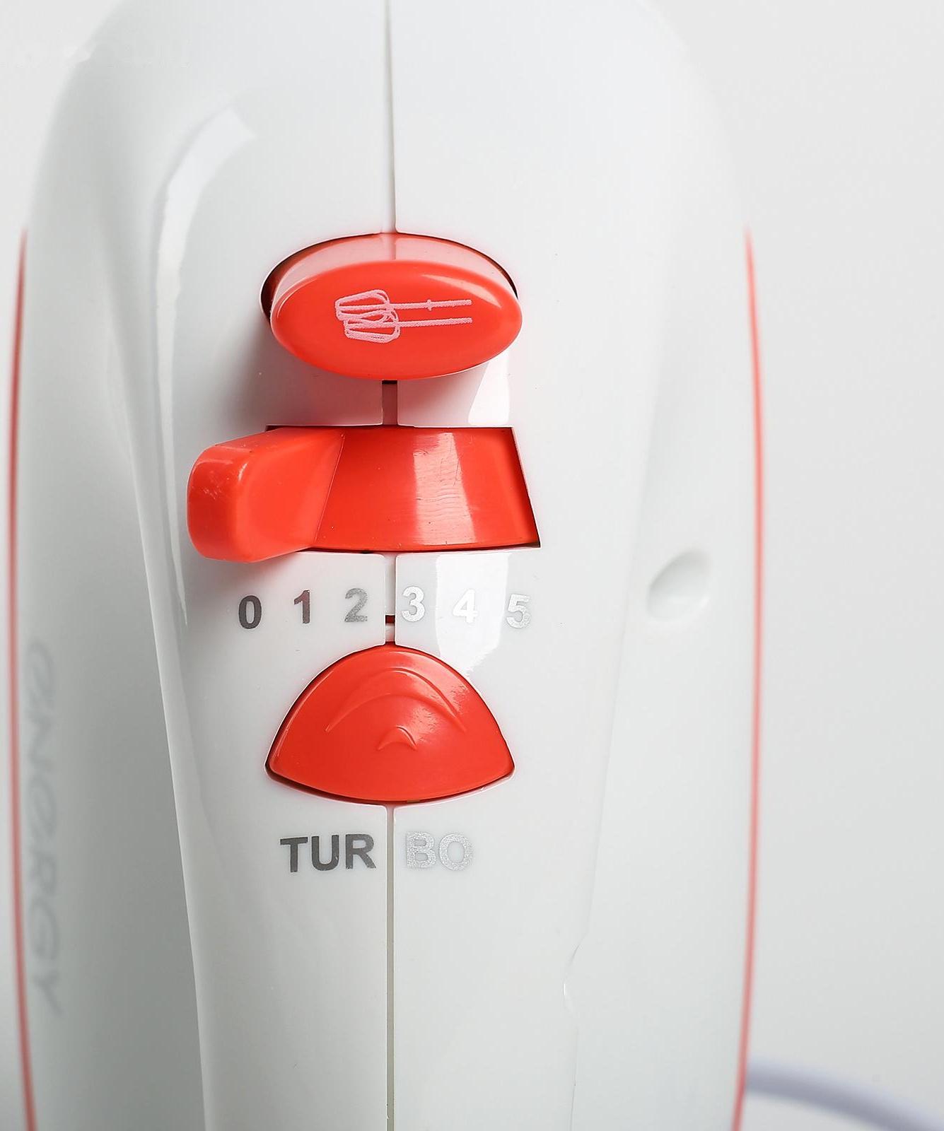 Миксер ENERGY EN-273, стационарный, 200 Вт, 1.5 л, 5 скоростей, бело-красный