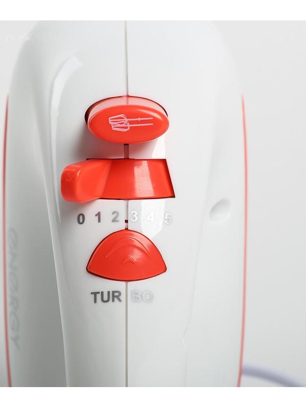 Миксер ENERGY EN-273, стационарный, 200 Вт, 1.5 л, 5 скоростей, бело-красный