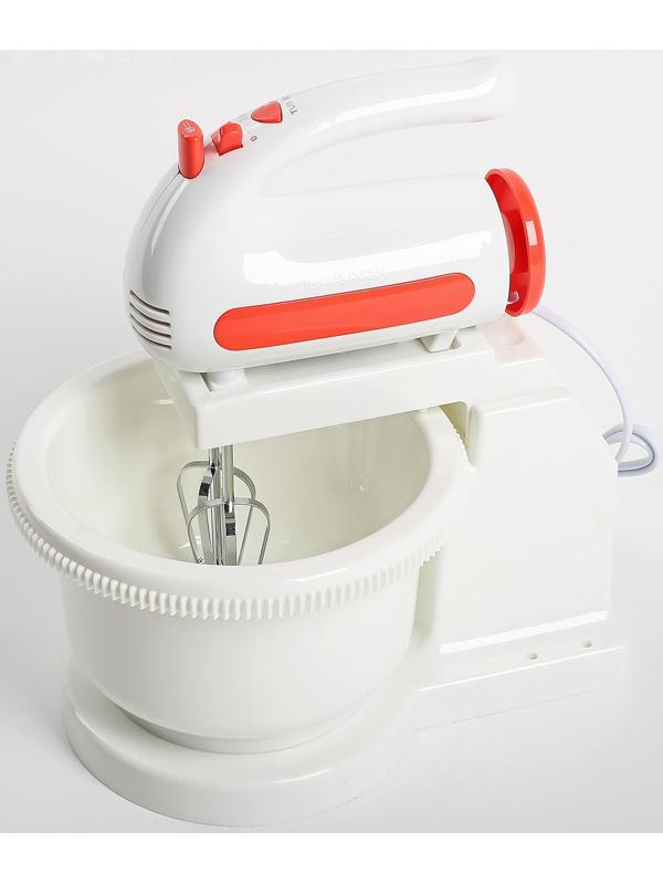 Миксер ENERGY EN-273, стационарный, 200 Вт, 1.5 л, 5 скоростей, бело-красный