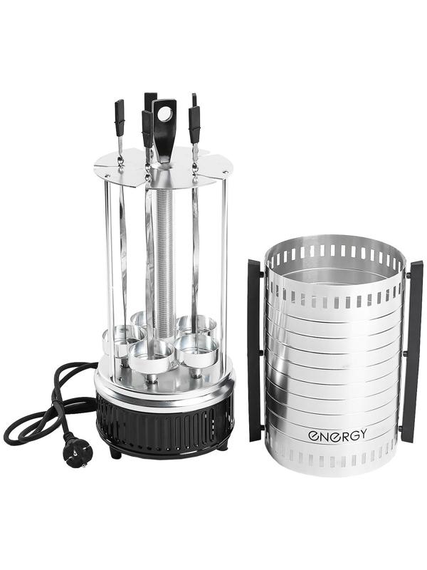 Электрошашлычница ENERGY НЕВА-1, 1000 Вт, 5 шампуров, серебристая