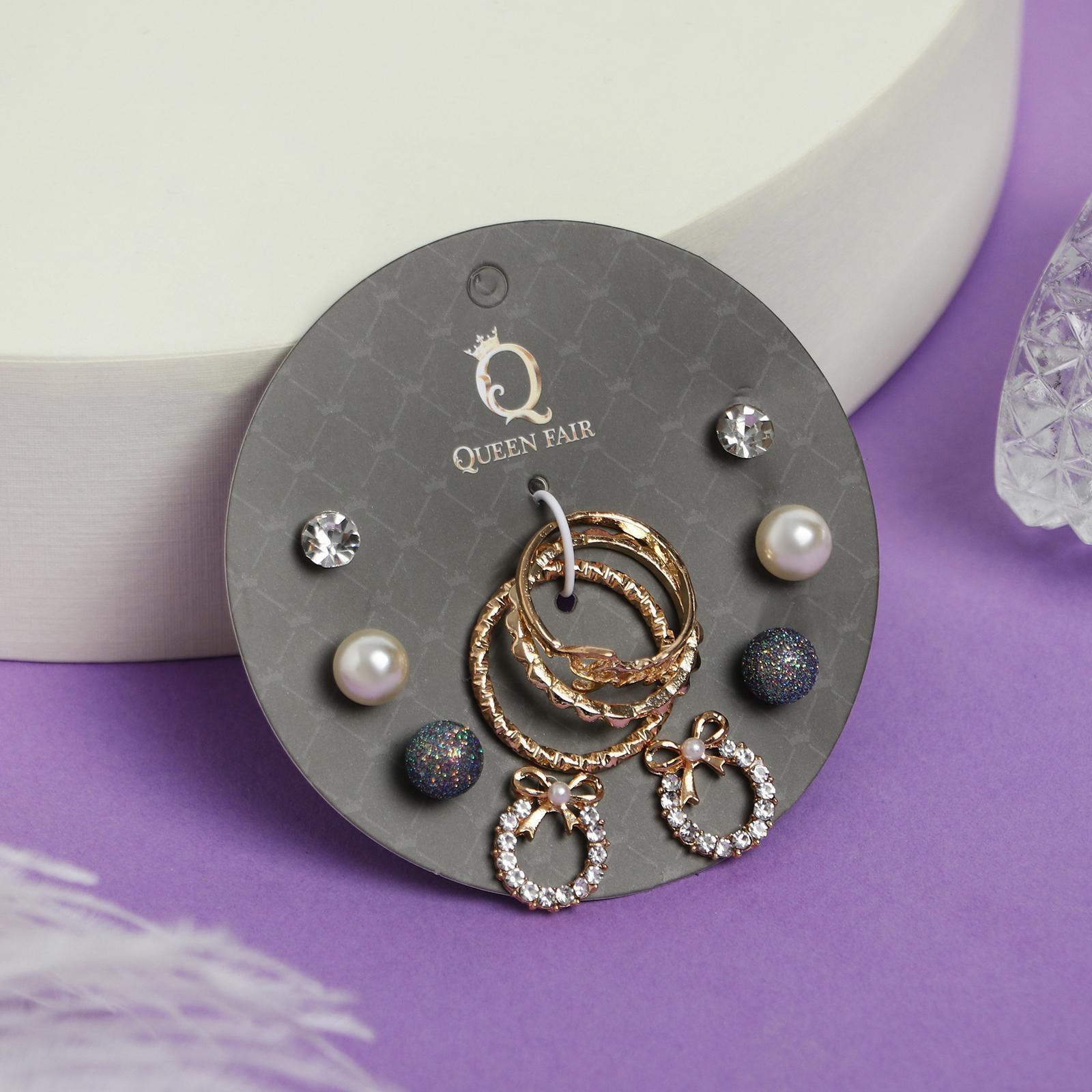 Пусеты с кольцами 