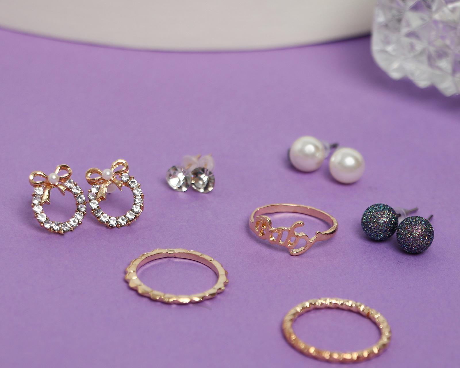 Пусеты с кольцами 