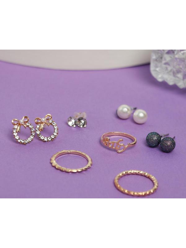 Пусеты с кольцами 