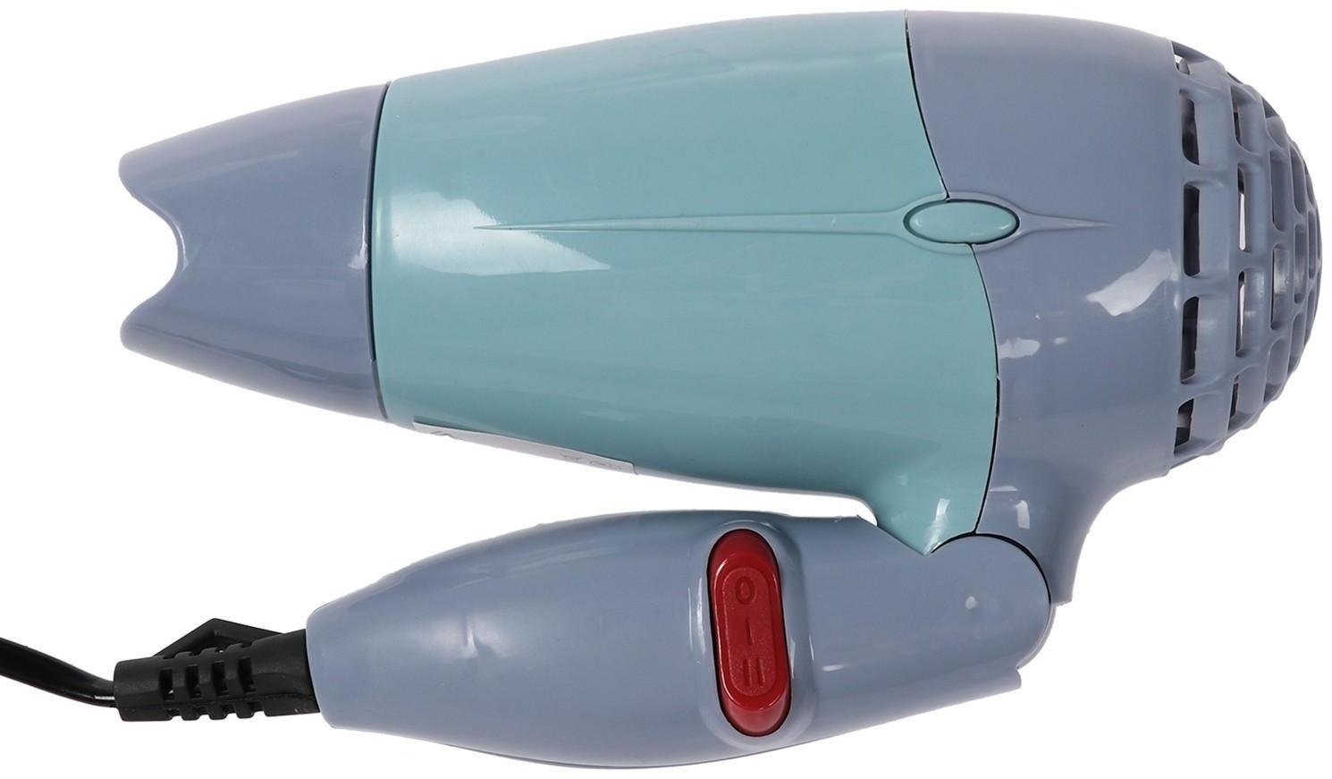 Фен Luazon LF-23, 800 Вт, 2 скорости, 2 режима, складная ручка, голубой