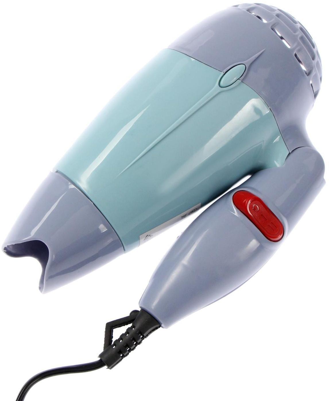 Фен Luazon LF-23, 800 Вт, 2 скорости, 2 режима, складная ручка, голубой