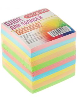 Блок бумаги для записей 9x9x9 см, Calligrata, 80 г/м², непроклеенный, цветной, пастель