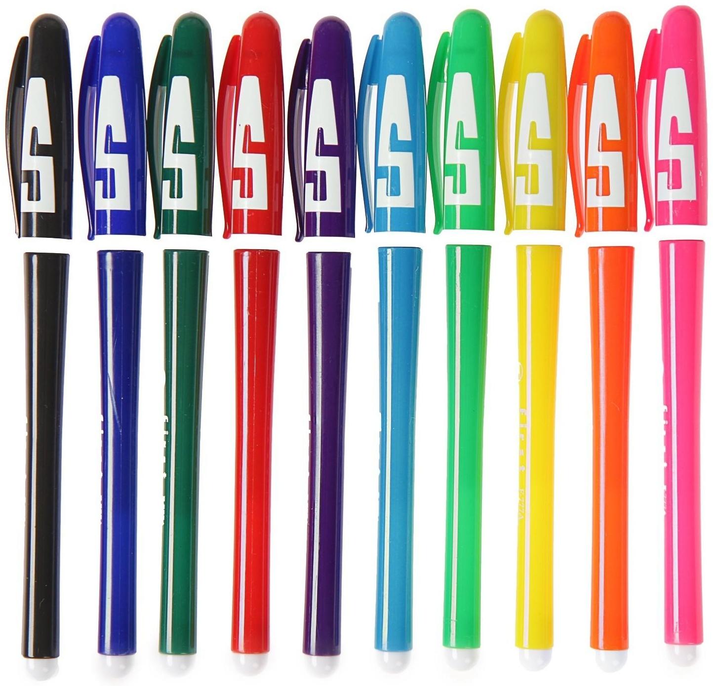 Набор гелевых ручек, 10 цветов, корпус цветной с белыми вставками, в блистере