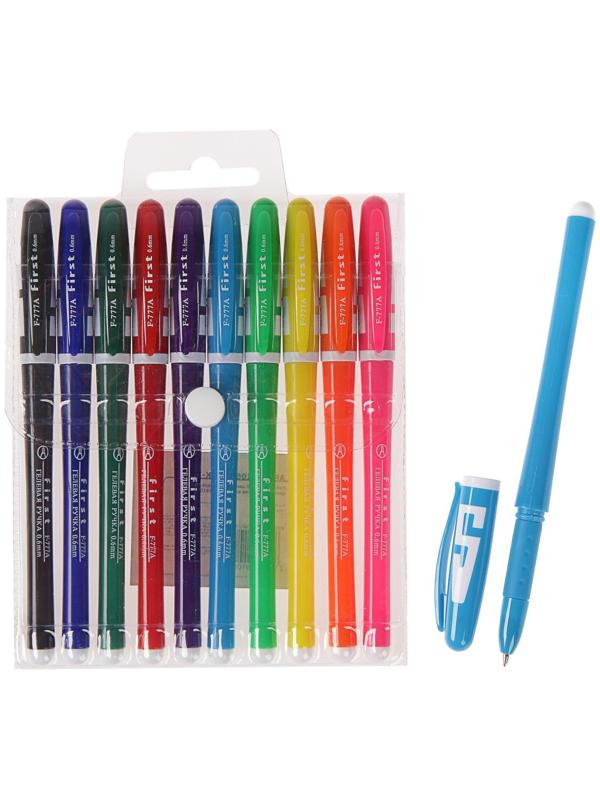 Набор гелевых ручек, 10 цветов, корпус цветной с белыми вставками, в блистере