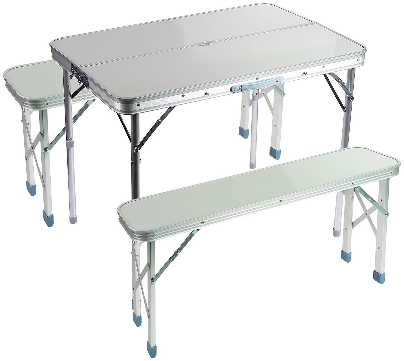 Набор мебели турист, складной, стол 60 х 90 х 69 см, 2 скамейки 87 х 25 х 40 см