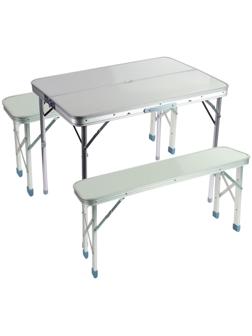 Набор мебели турист, складной, стол 60 х 90 х 69 см, 2 скамейки 87 х 25 х 40 см