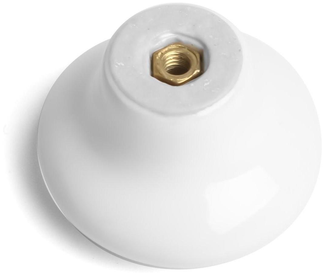 Ручка-кнопка BOWL Ceramics 002, керамическая, белая